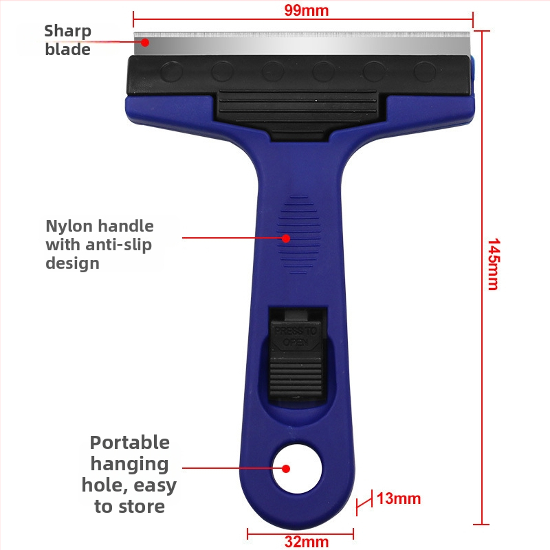 Cuțit-șpaclu de curățare multifuncțional pentru pereți, sticlă și plăci – Model Clean Blade; Brand Record Work; Potrivit pentru curățarea sticlei, cimentului și a rămasitelor de lipire pe pereți
