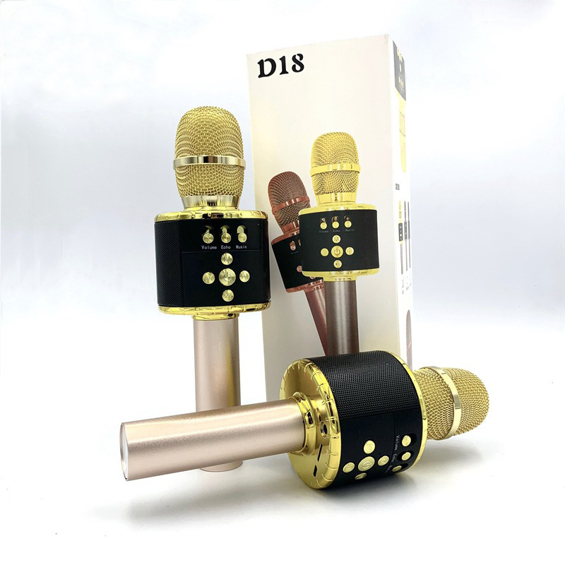 D18 mobilni karaoke mikrofon, Bluetooth 5.0, kondenzatorski mikrofon, baterija 1000–1200 mAh, trajanje baterije 6–8 sati, frekvencijski opseg 100 Hz–20 kHz