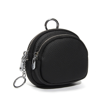 Női érmetárca dupla cipzárral – első réteg tehénbőrből, nagy kapacitás