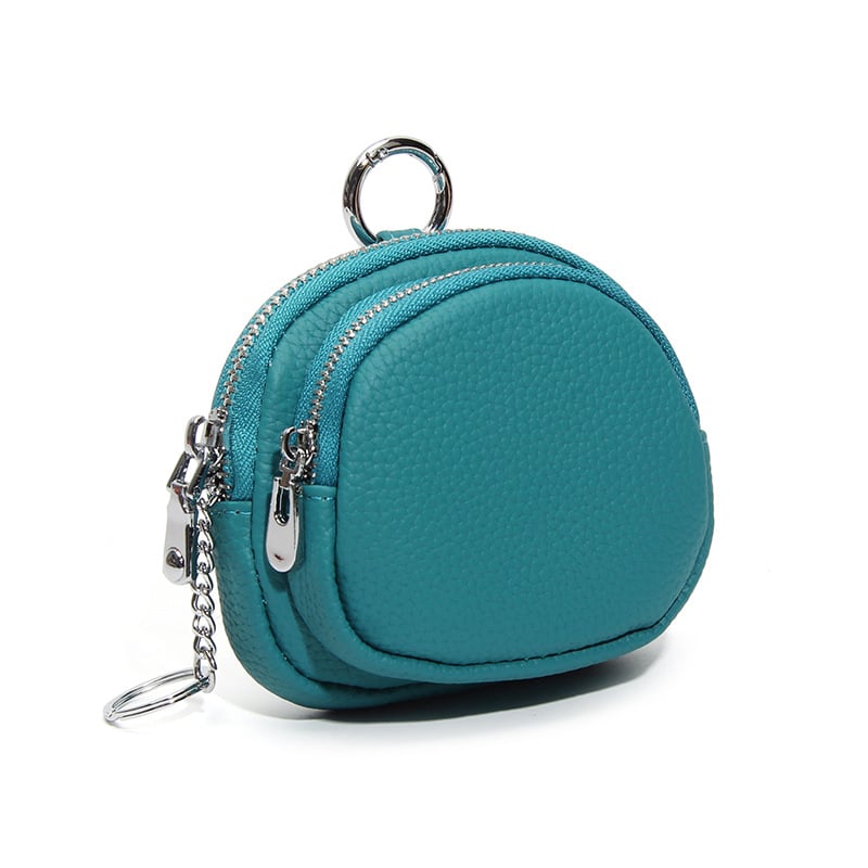 Női érmetárca dupla cipzárral – első réteg tehénbőrből, nagy kapacitás