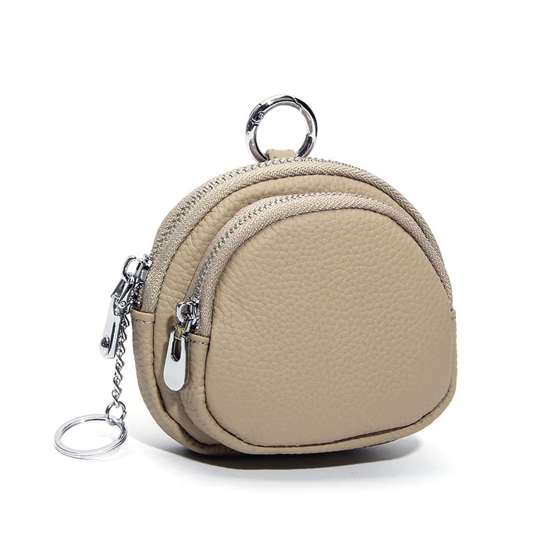 Női érmetárca dupla cipzárral – első réteg tehénbőrből, nagy kapacitás