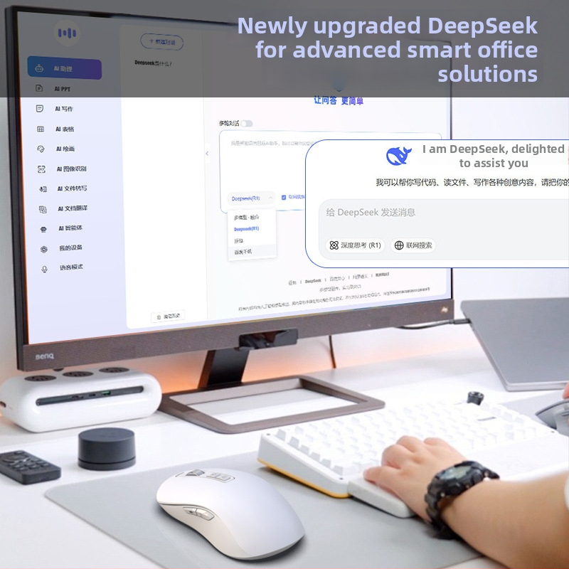 Mouse optic wireless V12 cu modul dual, 2500dpi, 7 butoane, 2.4G + Bluetooth, ergonomic
