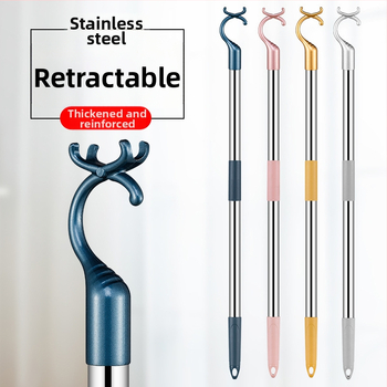 Furcă de uscat haine din oțel inoxidabil cu tijă telescopică pentru balcon, design modern minimalist