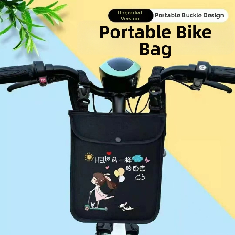 Prednja torbica za upravljač električnog bicikla, dvostruki džep za ključeve i telefon, platnena, model 000000