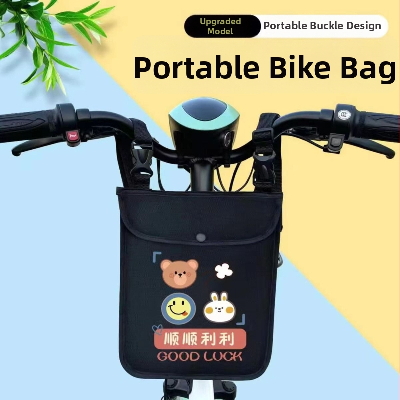 Prednja torbica za upravljač električnog bicikla, dvostruki džep za ključeve i telefon, platnena, model 000000