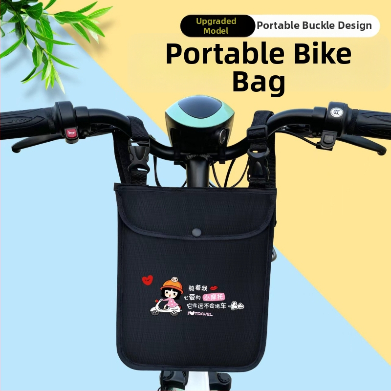 Prednja torbica za upravljač električnog bicikla, dvostruki džep za ključeve i telefon, platnena, model 000000