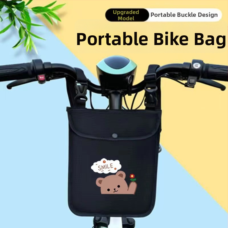 Prednja torbica za upravljač električnog bicikla, dvostruki džep za ključeve i telefon, platnena, model 000000