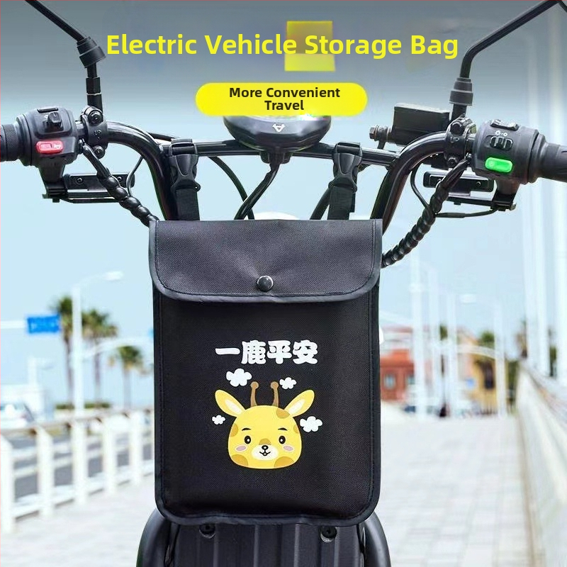 Prednja torbica za upravljač električnog bicikla, dvostruki džep za ključeve i telefon, platnena, model 000000