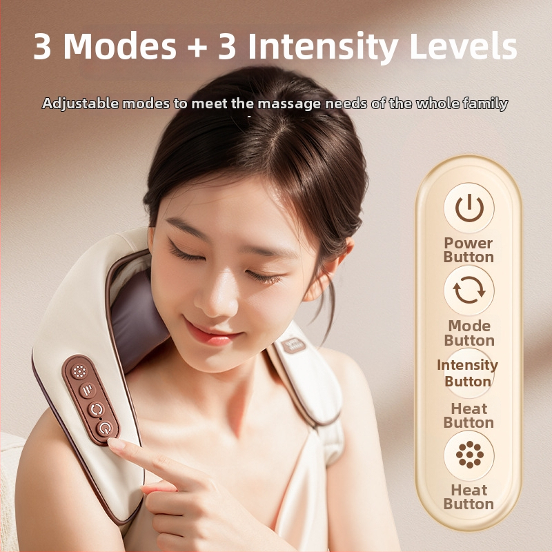 Șal de masaj pentru umeri și gât, simularea mușchiului trapez, încălzire, USB, model R8, 1 cap de masaj