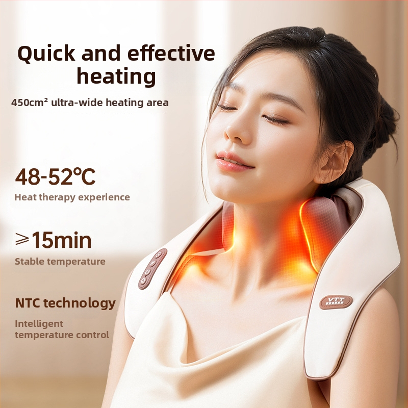 Șal de masaj pentru umeri și gât, simularea mușchiului trapez, încălzire, USB, model R8, 1 cap de masaj