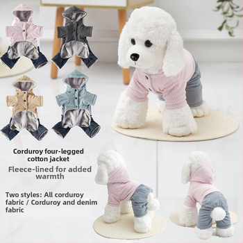 Haine pentru animale Corduroy patru picioare – Stil leisure, Brand WPET, Potrivire universală