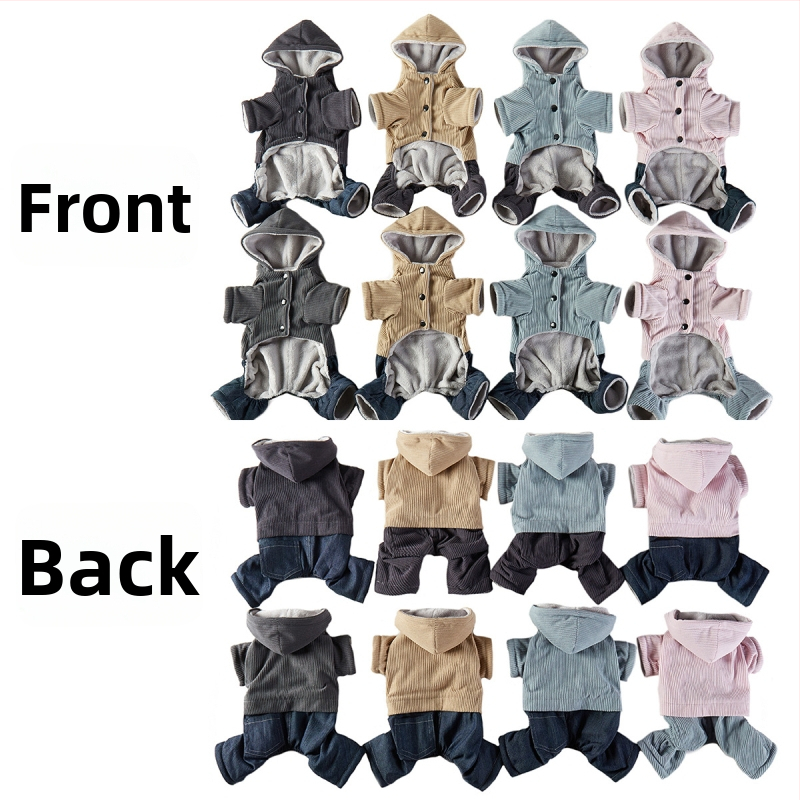 Haine pentru animale Corduroy patru picioare – Stil leisure, Brand WPET, Potrivire universală