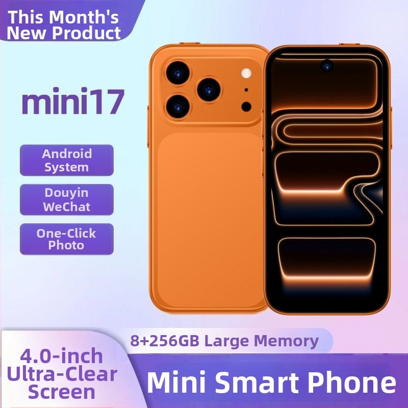 Telefon mobil mini 5G, compatibil cu toate rețelele, model A17, telefon de gaming pentru studenți