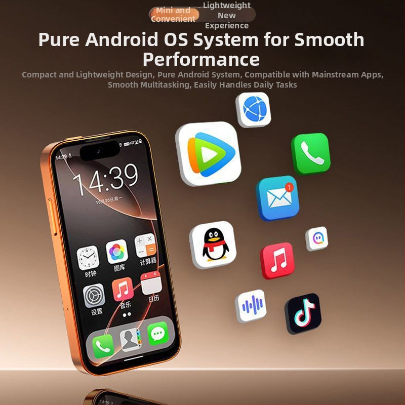 Telefon mobil mini 5G, compatibil cu toate rețelele, model A17, telefon de gaming pentru studenți