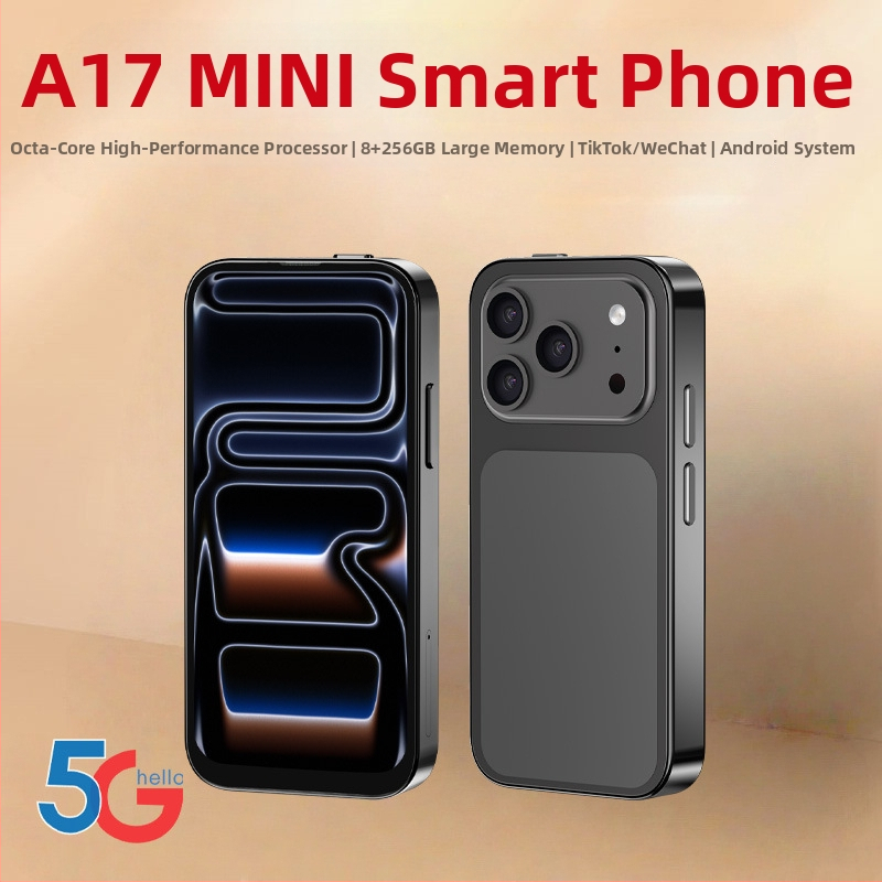 Telefon mobil mini 5G, compatibil cu toate rețelele, model A17, telefon de gaming pentru studenți