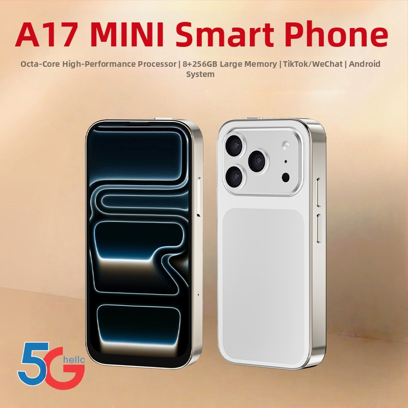 Telefon mobil mini 5G, compatibil cu toate rețelele, model A17, telefon de gaming pentru studenți