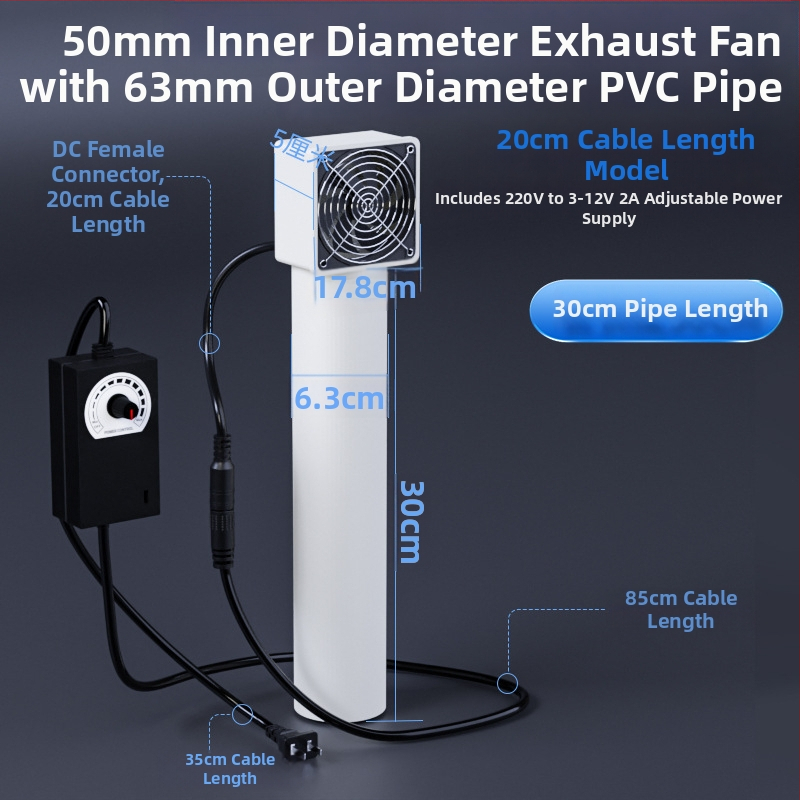 Ventilator za svježi zrak bez bušenja za otvor klima uređaja – spavaća soba, uklanjanje mirisa i formaldehida, buka 36–45 dB