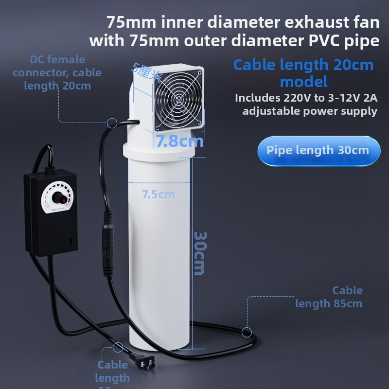 Ventilator za svježi zrak bez bušenja za otvor klima uređaja – spavaća soba, uklanjanje mirisa i formaldehida, buka 36–45 dB