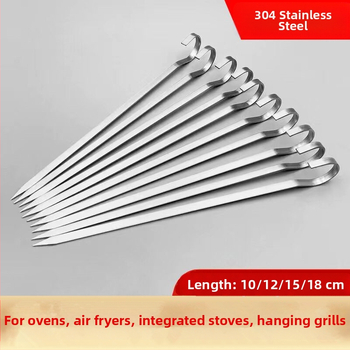 Nerezové oceľové visacie grilovacie špízy 304 s 9 háčikmi, opakovane použiteľné