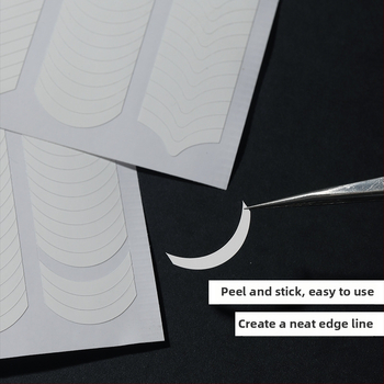 Σετ αυτοκόλλητων για τέχνη νυχιών: γαλλικό μανικιούρ, σχέδια με χαμόγελο και κυματιστές γραμμές; αυτοκόλλητα νυχιών τρία σε ένα, υλικό διοξείδιο του αργιλίου, βασική συσκευασία