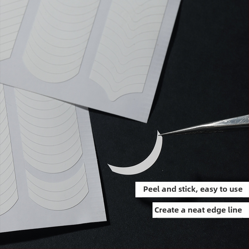 Σετ αυτοκόλλητων για τέχνη νυχιών: γαλλικό μανικιούρ, σχέδια με χαμόγελο και κυματιστές γραμμές; αυτοκόλλητα νυχιών τρία σε ένα, υλικό διοξείδιο του αργιλίου, βασική συσκευασία