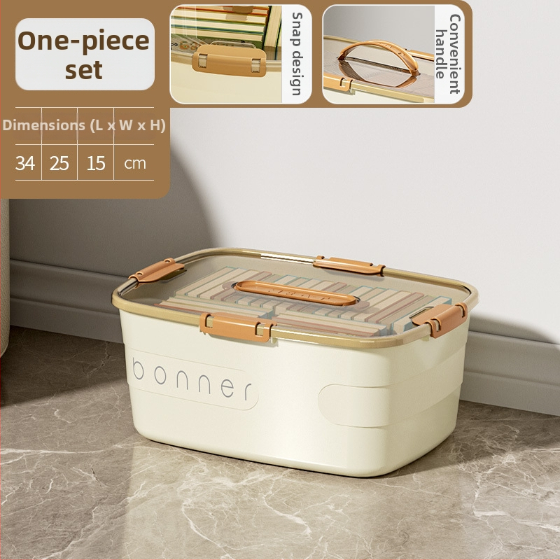 Cutie de depozitare cu capac și mâner; plastic PP 100% nou; impermeabilă și rezistentă la praf; capacitate mare; multifuncțională pentru haine, jucării și cărți; transport manual; imprimare logo disponibil