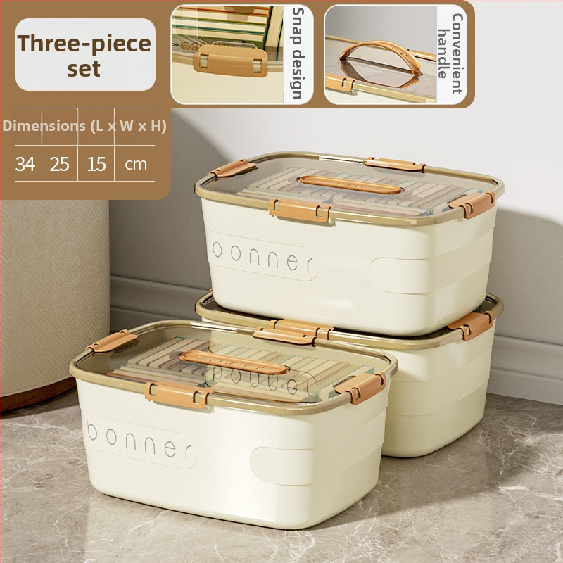 Cutie de depozitare cu capac și mâner; plastic PP 100% nou; impermeabilă și rezistentă la praf; capacitate mare; multifuncțională pentru haine, jucării și cărți; transport manual; imprimare logo disponibil