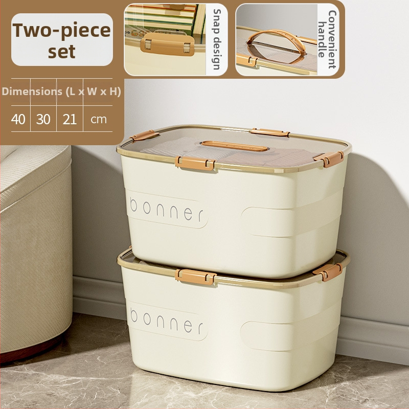 Cutie de depozitare cu capac și mâner; plastic PP 100% nou; impermeabilă și rezistentă la praf; capacitate mare; multifuncțională pentru haine, jucării și cărți; transport manual; imprimare logo disponibil