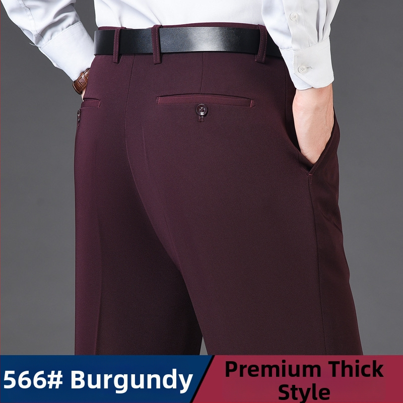 Мъжки панталони от вълна, прав крак, бизнес формален стил, 85% вълна в смес с химически влакна, есенно офис облекло