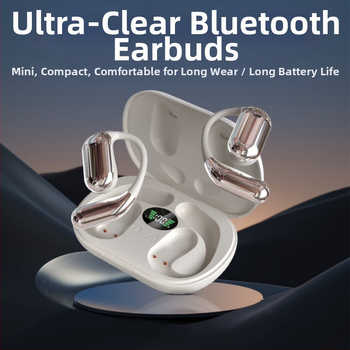 Bluetooth slúchadlo s otvoreným uchom, dotyková obrazovka, digitálny displej, Bluetooth 5.4, 8-hodinová výdrž batérie