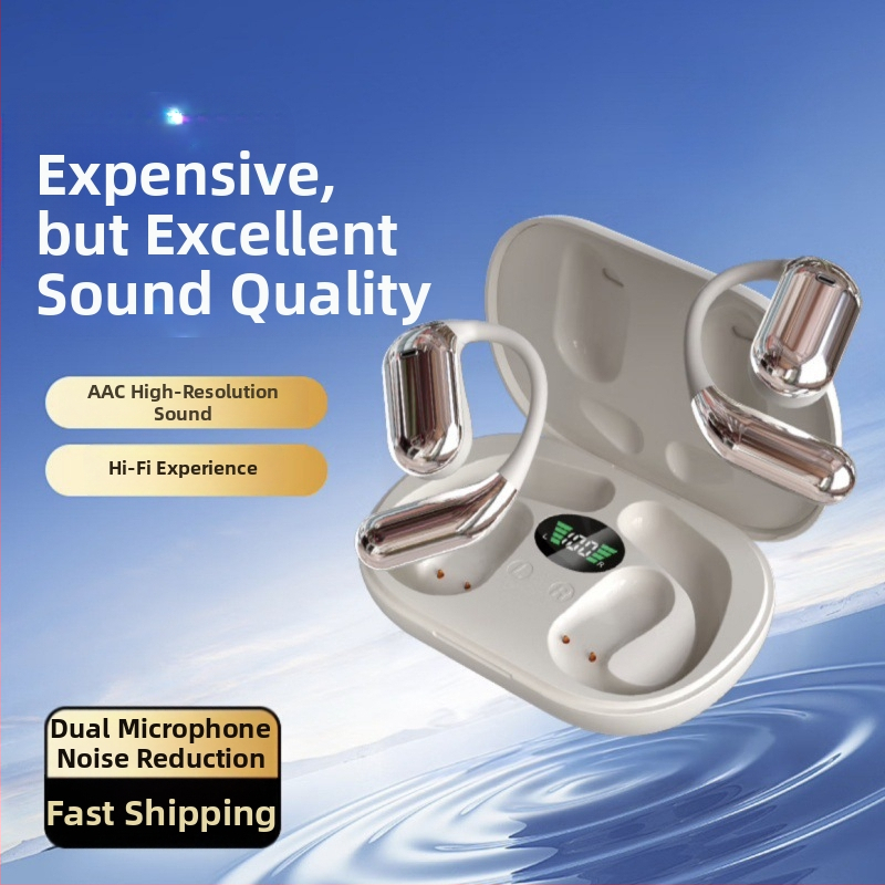 Bluetooth slúchadlo s otvoreným uchom, dotyková obrazovka, digitálny displej, Bluetooth 5.4, 8-hodinová výdrž batérie