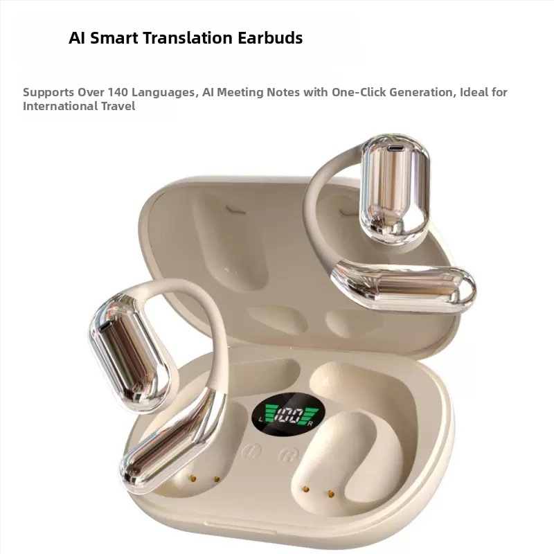 Bluetooth slúchadlo s otvoreným uchom, dotyková obrazovka, digitálny displej, Bluetooth 5.4, 8-hodinová výdrž batérie