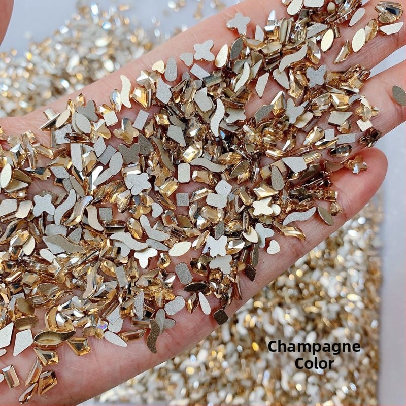 Dekorácie na nechty s rhinestones, zmiešané tvary, ploché zadné kryštály, sklo a prášok mica (Vzor 30222109358, Rhinestone séria)