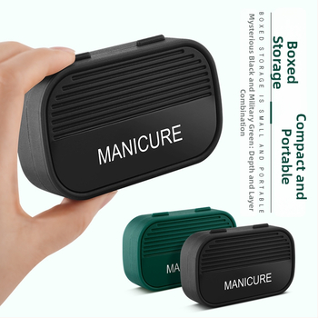 Σετ τριών τεμαχίων από ανοξείδωτο ατσάλι για νύχια με κεκλιμένη άκρη και προστασία από πιτσιλίσματα, περιλαμβάνει γυάλινη λίμα νυχιών