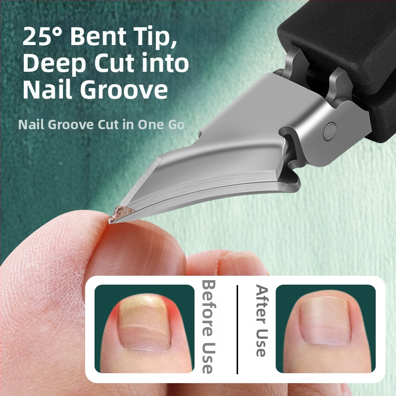 Σετ τριών τεμαχίων από ανοξείδωτο ατσάλι για νύχια με κεκλιμένη άκρη και προστασία από πιτσιλίσματα, περιλαμβάνει γυάλινη λίμα νυχιών