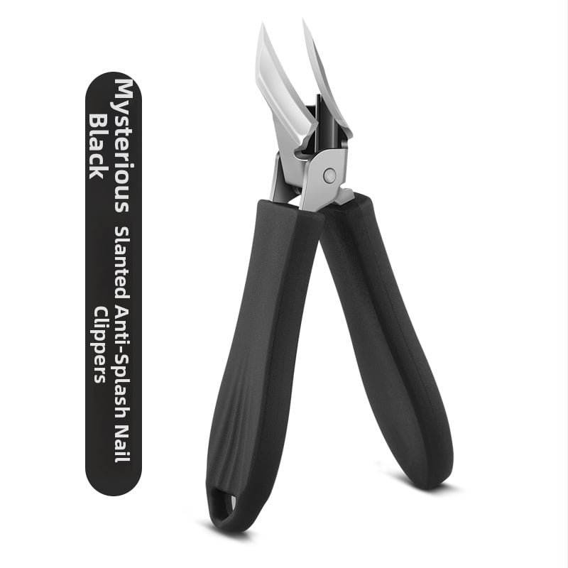 Σετ τριών τεμαχίων από ανοξείδωτο ατσάλι για νύχια με κεκλιμένη άκρη και προστασία από πιτσιλίσματα, περιλαμβάνει γυάλινη λίμα νυχιών