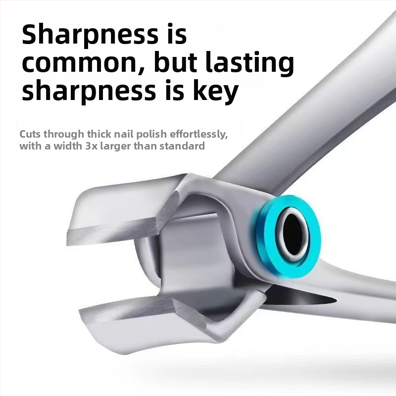 Set de unghii din oțel inoxidabil: clește și foarfecă pentru unghii, portabil, deschidere mare, trusă de îngrijire a unghiilor