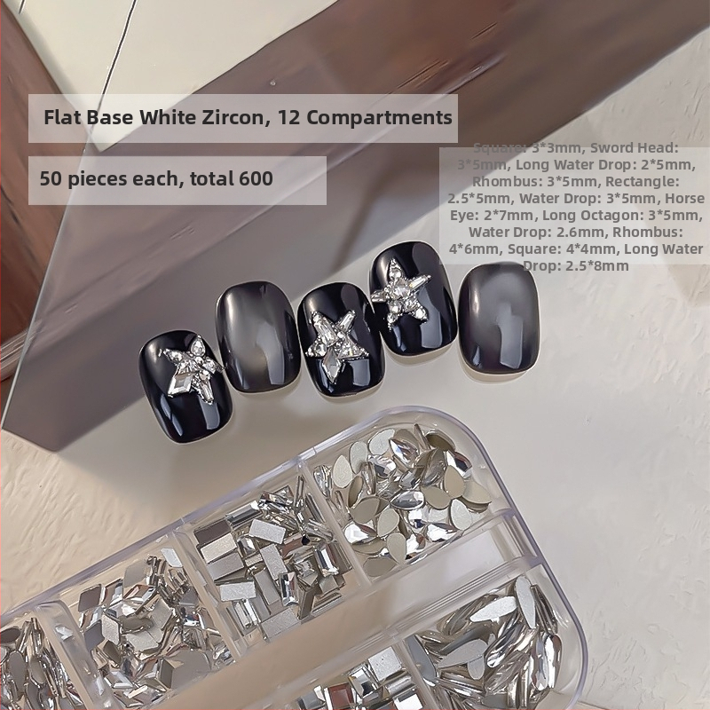 Sada na nail art v krabičke so zirconovými kryštálmi, zmiešané tvary, Princess séria, Beichen