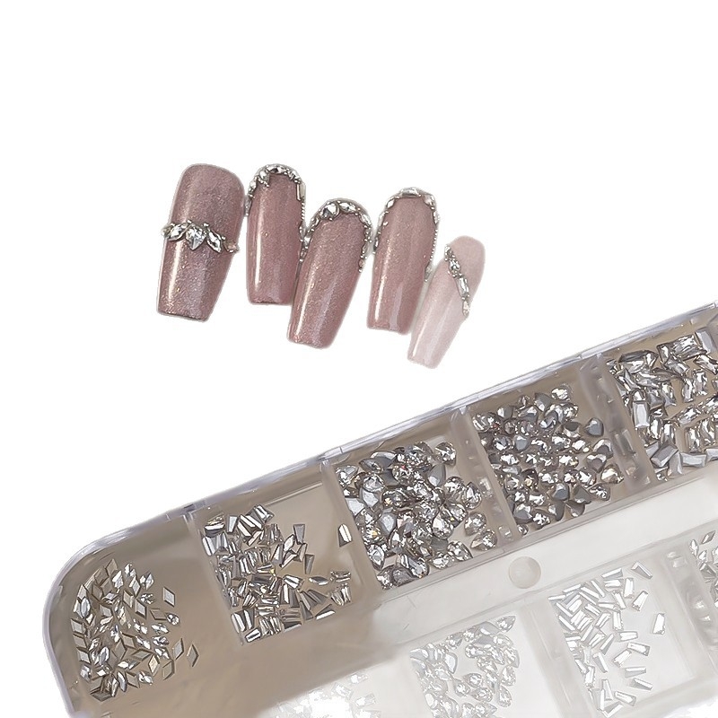 Sada na nail art v krabičke so zirconovými kryštálmi, zmiešané tvary, Princess séria, Beichen