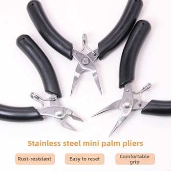 Clește mini pentru bijuterii din oțel inoxidabil, forjat, cu fălci netede, vârf rotund, pentru înfășurarea firului