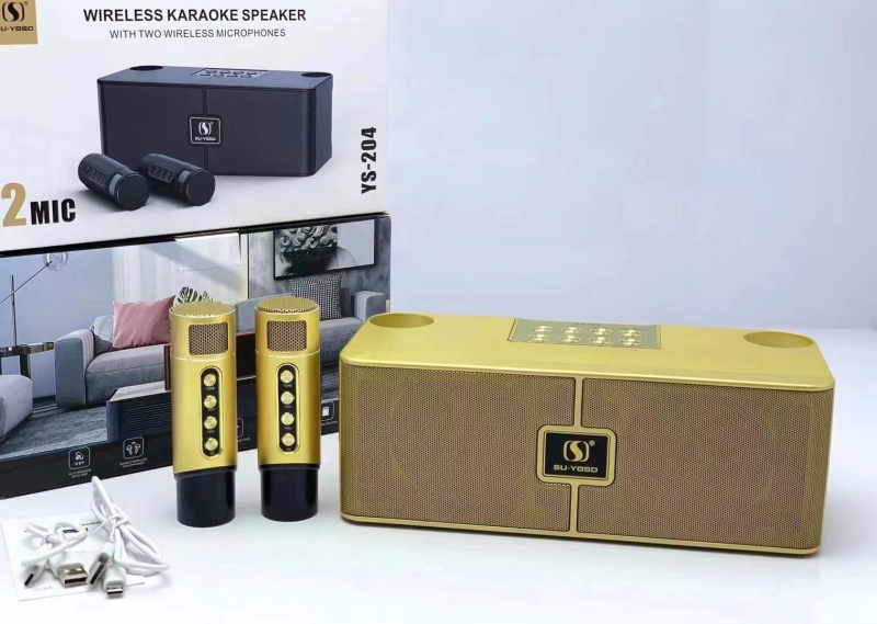 YS-204 Bežični Bluetooth zvučnik s mikrofonom – 2 zvučnika, 10W, Bluetooth 5.3, 100Hz-20kHz, SNR ≥75dB, ugrađena baterija 2000–4000mAh