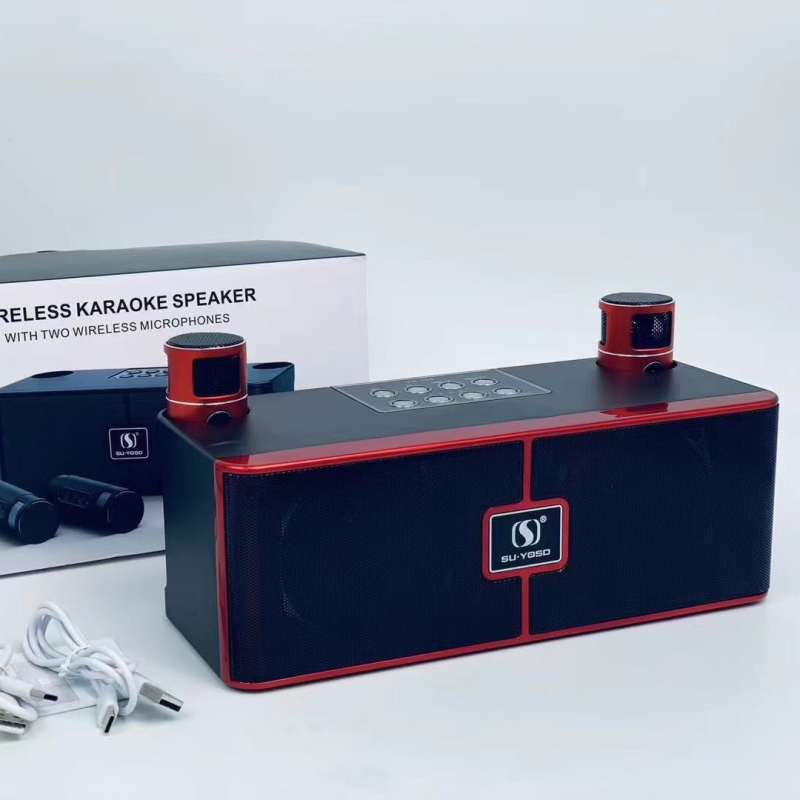 YS-204 Bežični Bluetooth zvučnik s mikrofonom – 2 zvučnika, 10W, Bluetooth 5.3, 100Hz-20kHz, SNR ≥75dB, ugrađena baterija 2000–4000mAh