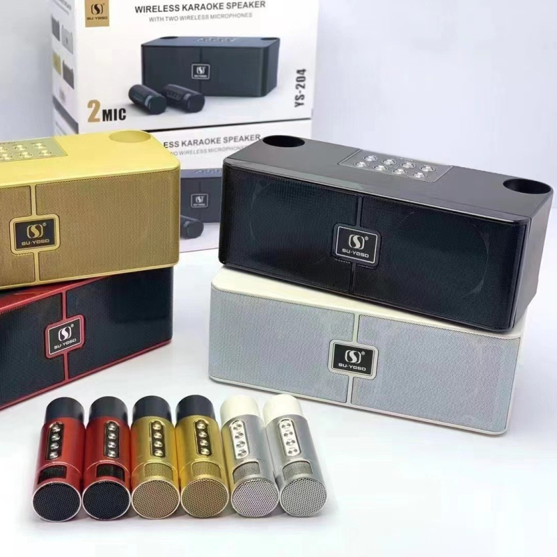 YS-204 Bežični Bluetooth zvučnik s mikrofonom – 2 zvučnika, 10W, Bluetooth 5.3, 100Hz-20kHz, SNR ≥75dB, ugrađena baterija 2000–4000mAh