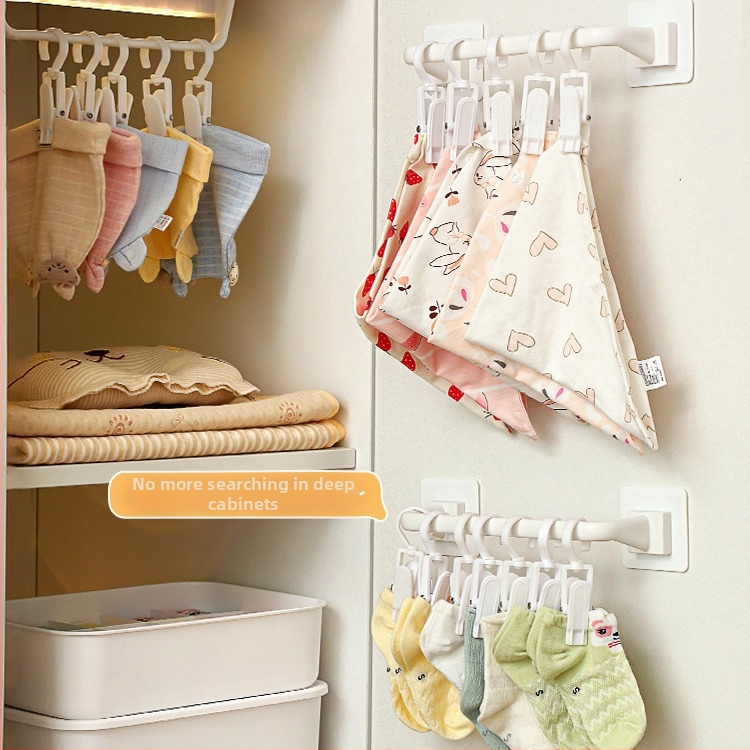 Bară pentru uscat haine cu clipsuri (Material: Plastic; Categoria produsului: Bară pentru uscat haine; Utilizare: pentru agățare în dormitor; Lansare: Iarna 2017; Stil: Modern și minimalist)