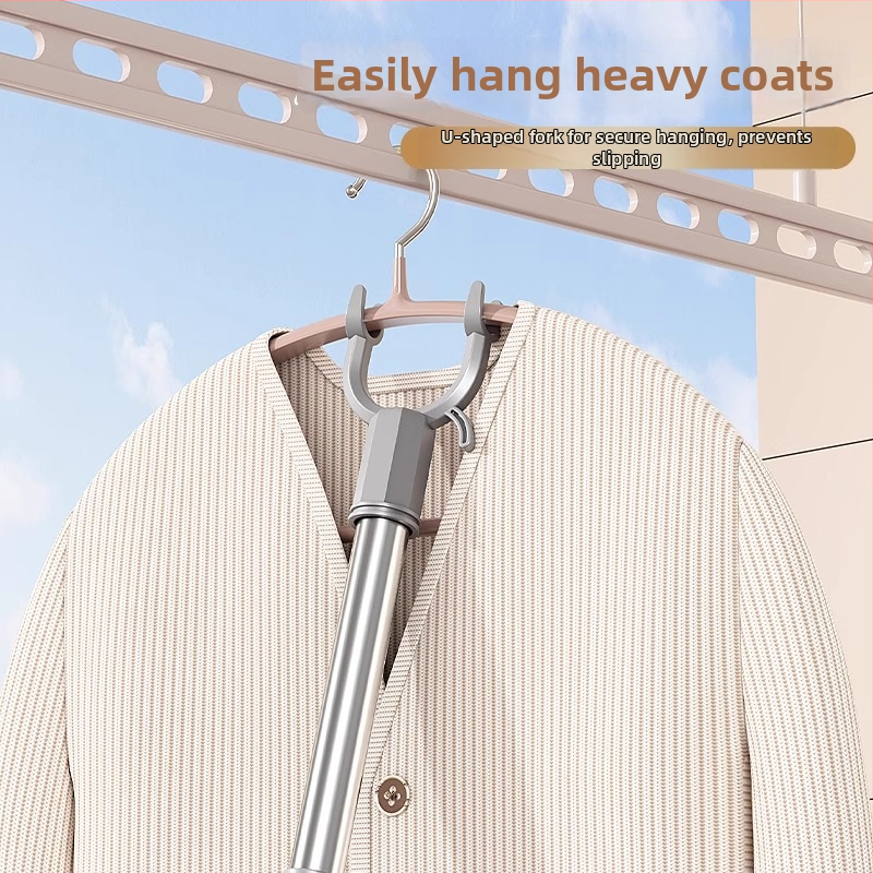 Bară de uscat haine din oțel inoxidabil pentru balcon – Stil minimalist modern (Material: oțel inoxidabil; Domeniu de utilizare: uscarea pe balcon; Lansare: 2025; Stil: minimalist modern; Model: 3758928216287477878)