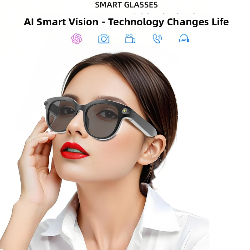 AI naočale s kamerom za prijevod, snimanje — 2MP, na glavi, kompatibilno s Android/iOS, zamjenjive leće