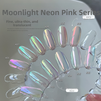 GAOY GOYA Glitter prášok na nechty – Mesiacový vzor, Fluorescencný Aurora lesk