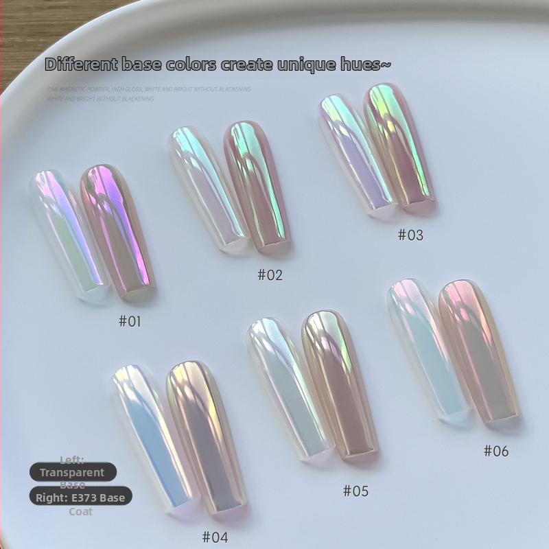 GAOY GOYA Glitter prášok na nechty – Mesiacový vzor, Fluorescencný Aurora lesk