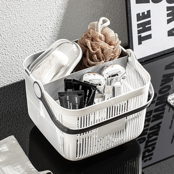 Φορητό καλάθι μπάνιου με διαχωρισμό στεγνό-υγρό για είδη περιποίησης | υλικό PP | κατάλληλο για ποικίλες χρήσεις