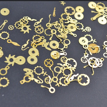 Bijuterii pentru unghii DIY: mini pinion mecanic din foiță de metal (Material: metal; Model: Lanț; Stil: minimalist; Seria: Princess)